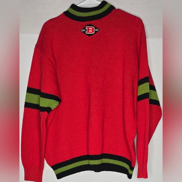 United Colors Of Benetton Other - Vintage United Colors Of Benetton Mock Neck Embroidered Logo Knit Sweater Sz L